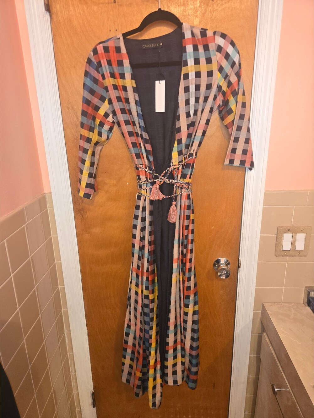 NWT RARE Carolina K Rosa Robe In Lo Plaid - Picture 3 of 6